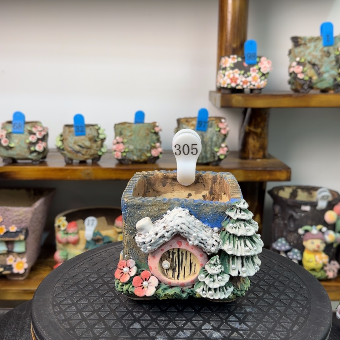 本默花器麦饭石花盆