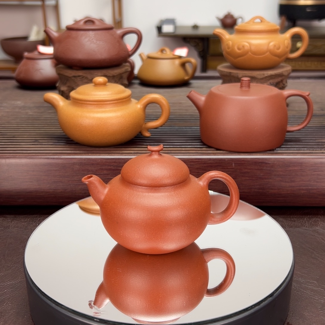*****茶壶紫砂纯红降坡葫芦