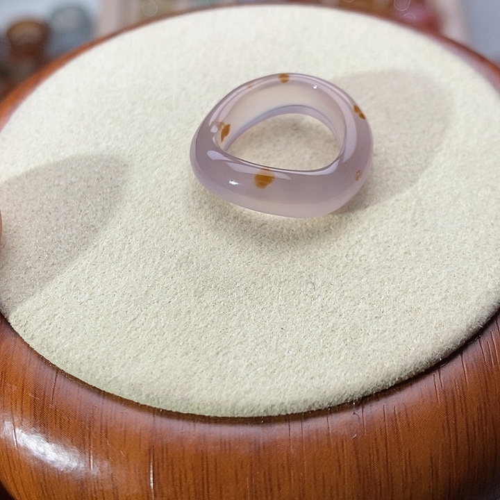 玛瑙/玉髓未镶嵌戒指A 14不退换港11+内径16.1