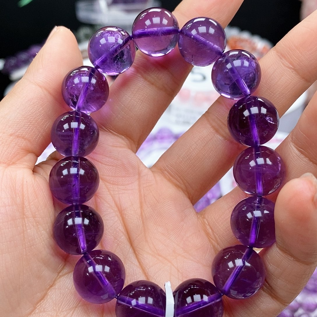 水晶手串未镶嵌紫水晶
