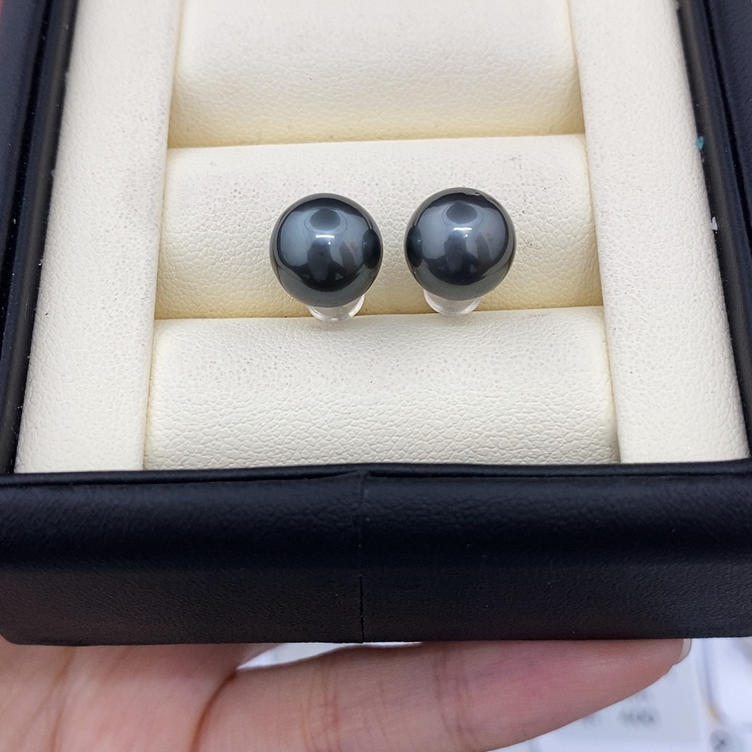 耳饰未镶嵌海水珍珠9.8-9.9mm大溪地对珠（无鉴赏）