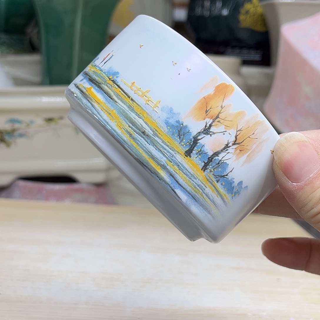 陶瓷绿植多肉微瑕花盆口径口9*5.5