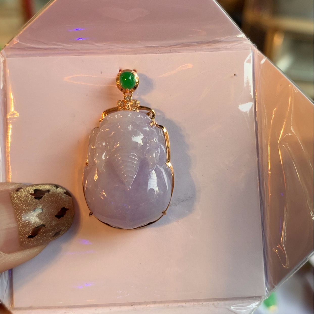 【闪购商品】翡翠颈饰18K金镶嵌貔貅