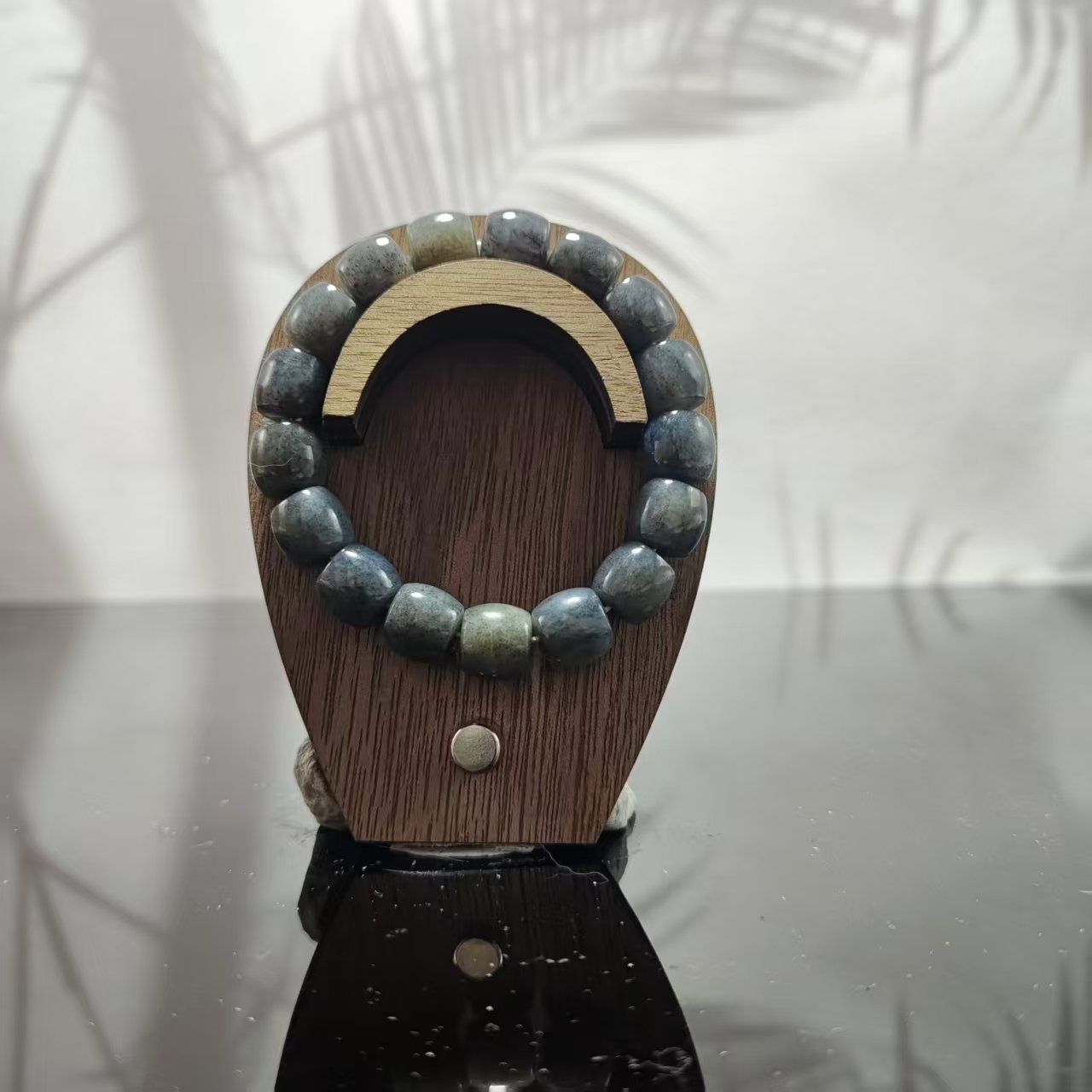 P和田玉青花籽直切桶珠手串（卡12）4536