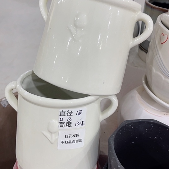 多肉绿植陶瓷花盆9.9包邮，有孔