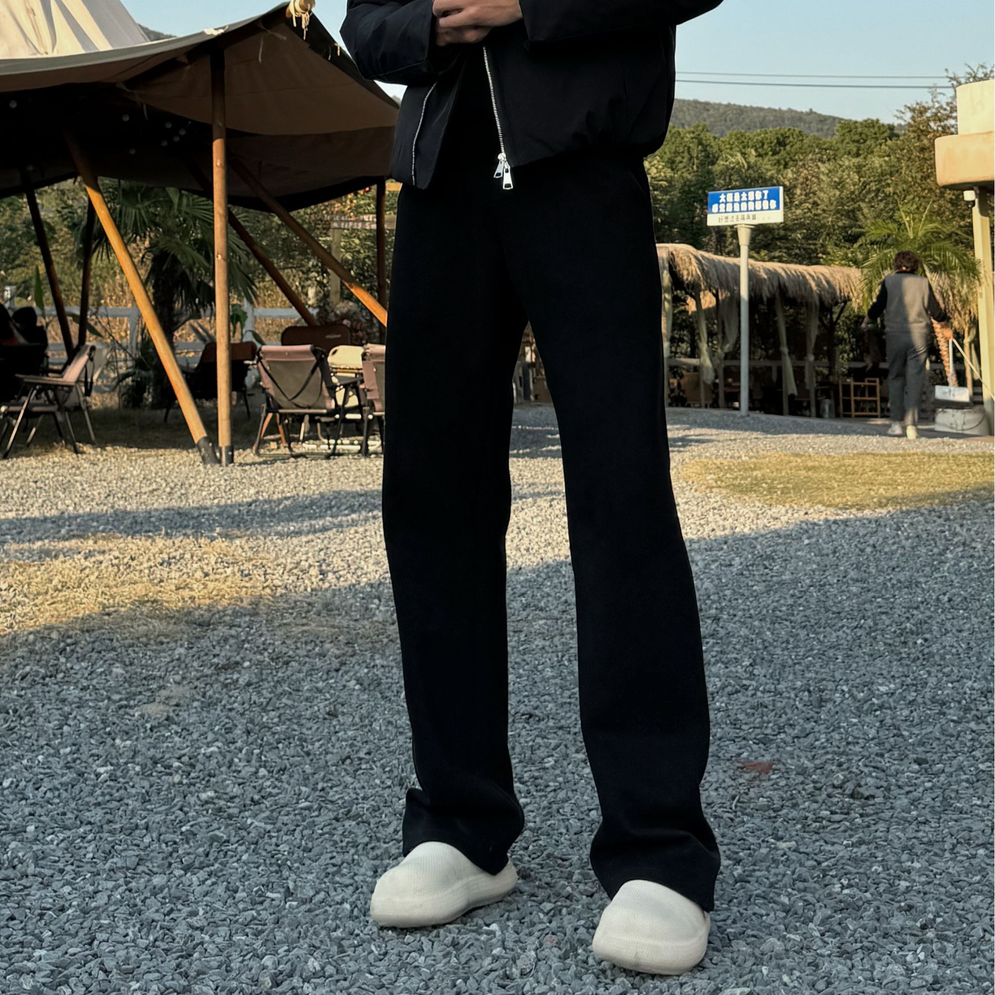 【LIMU】420G重磅秋冬卫裤碳素磨毛无缝直筒卫裤休闲百搭运动卫裤男