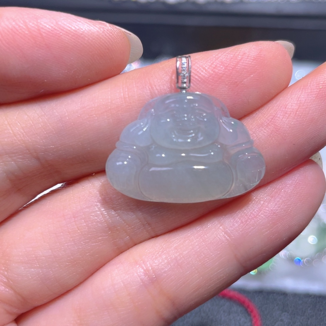 颈饰18K金镶嵌翡翠翡翠