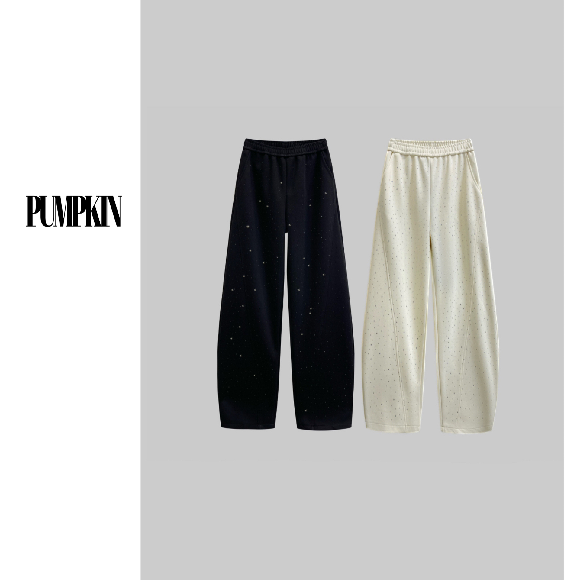 【双12钜惠】·大码爆闪烫钻宽松慵懒松弛感休闲镰刀裤