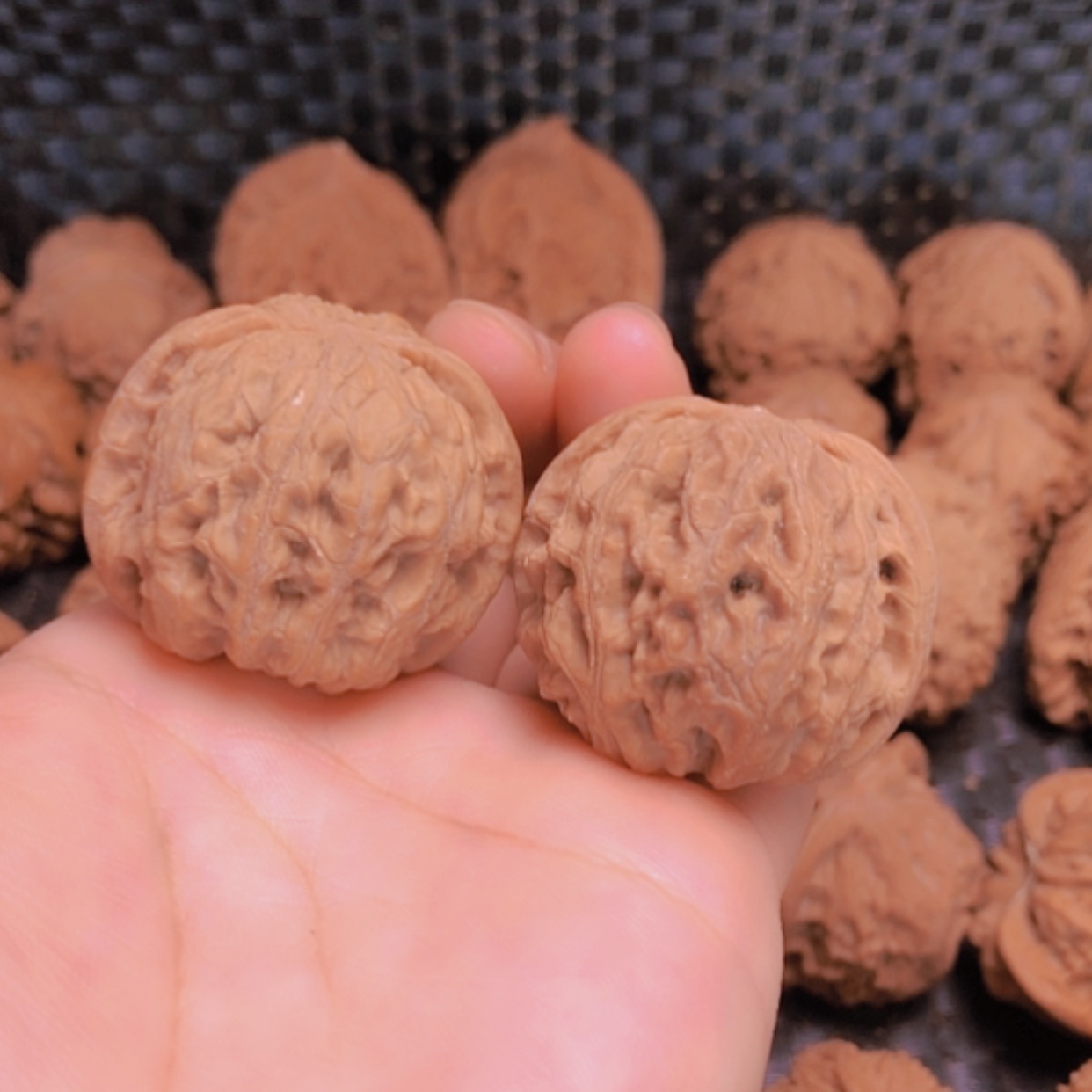 【闪购商品】把件核桃新果36雨花石