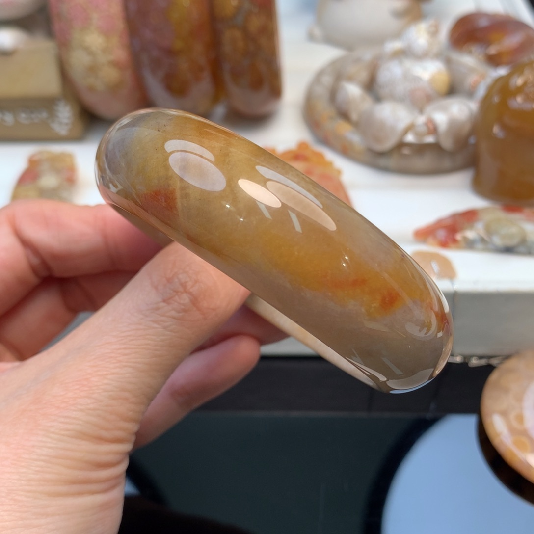 硅化珊瑚（珊瑚玉）手镯未镶嵌56.3口鱼籽