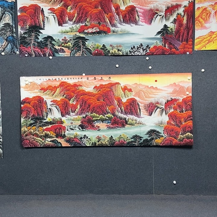 点***金国画小八尺山水一幅