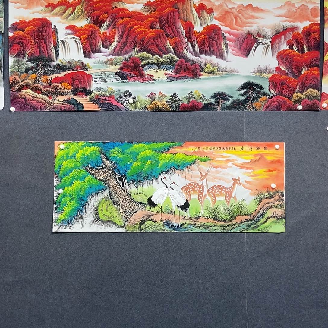 国画小六尺花鸟一副