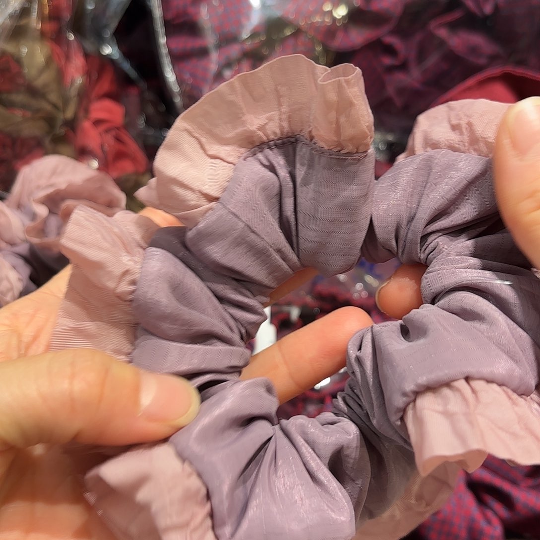 布艺铁合金紫色拼接发圈