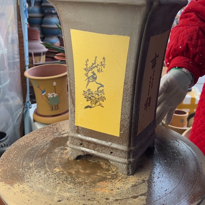 紫砂宜兴紫砂花盆21黄四方