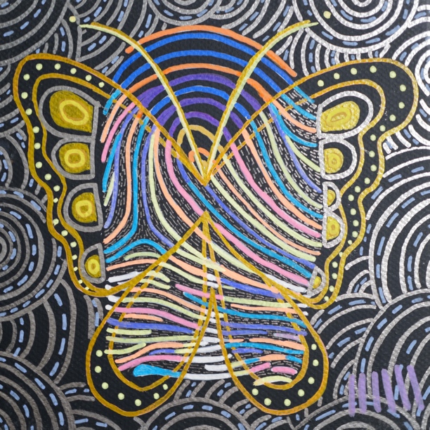 PA王甜心工作室作品《蝴蝶》画布作品，手工绘制，仅一件