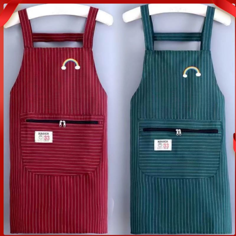 围裙厨房专用厨房衣服防油防水长袖纯棉透气拉链厨房围裙做饭干活