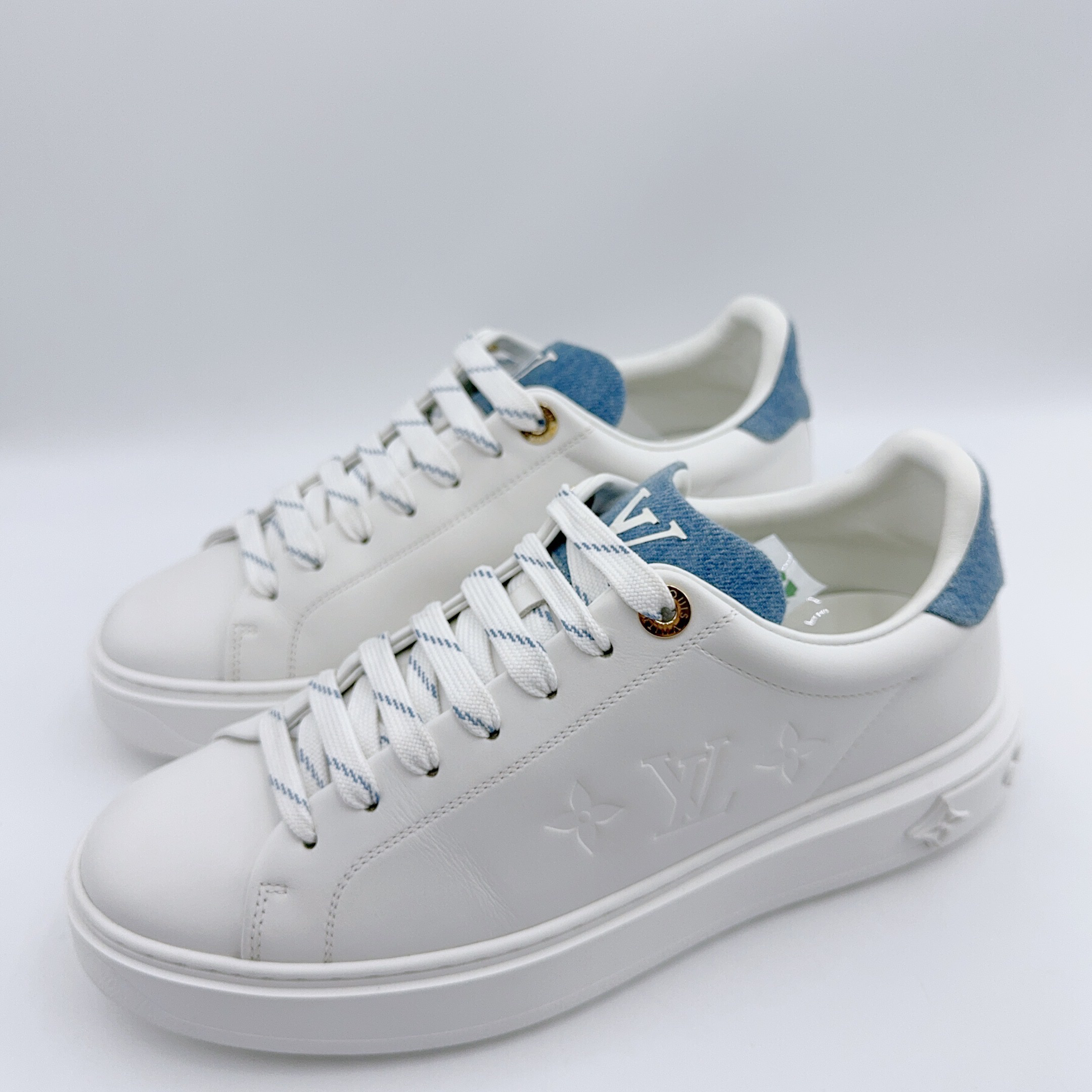 99新 LouisVuitton/路易威登 37.5码/牛仔挂坠timeout板鞋/02165