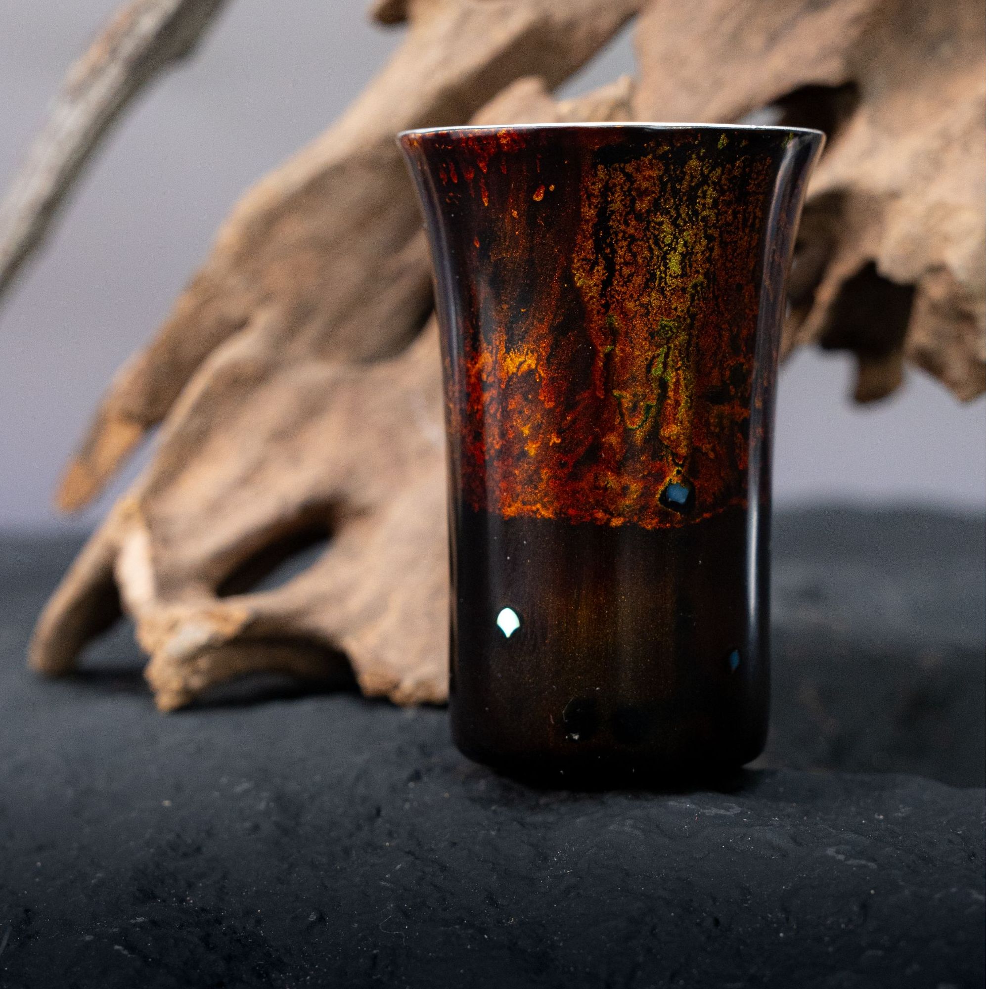 纯手工铜胎大漆 烧银杯(酒杯） 非遗手工艺