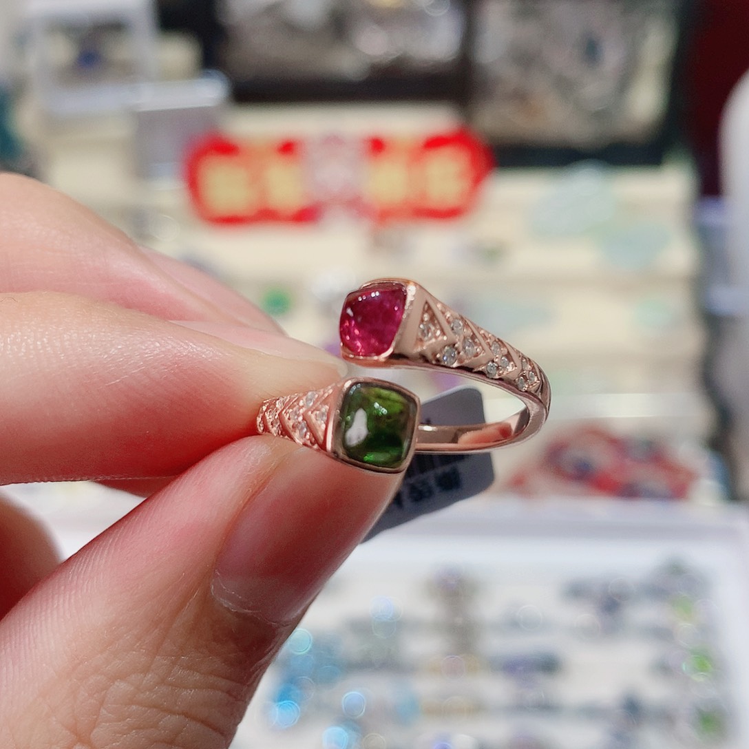 碧玺戒指戒指银S925镶嵌