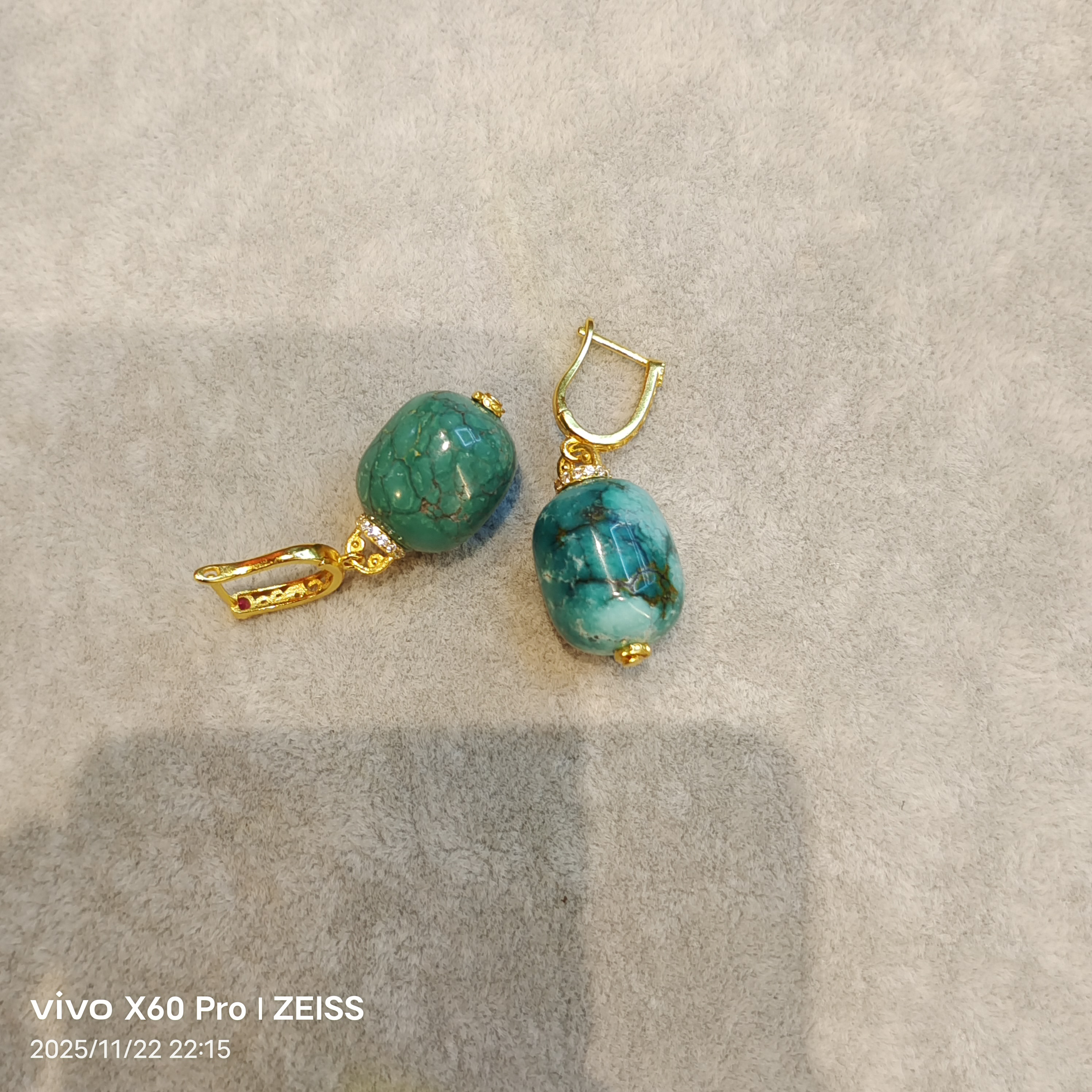 非金属合成锆石耳饰 美美松松手工耳坠