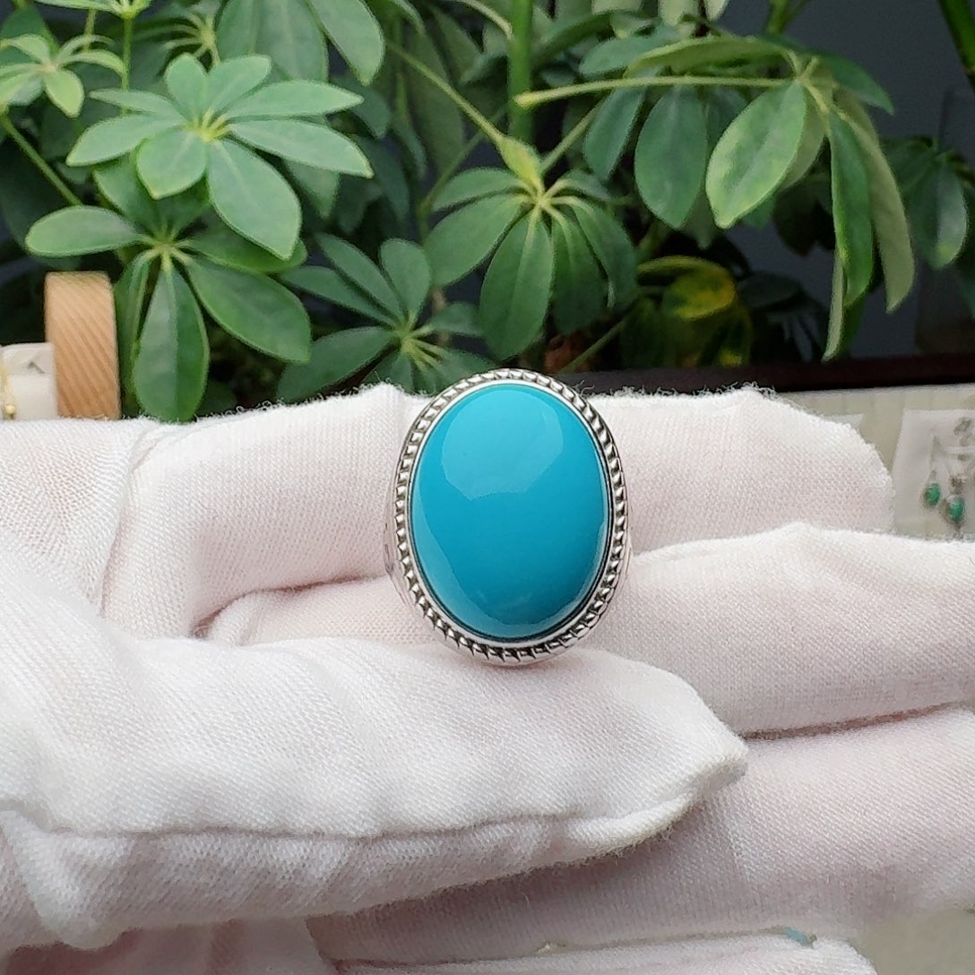 绿松石银S925镶嵌戒指戒指