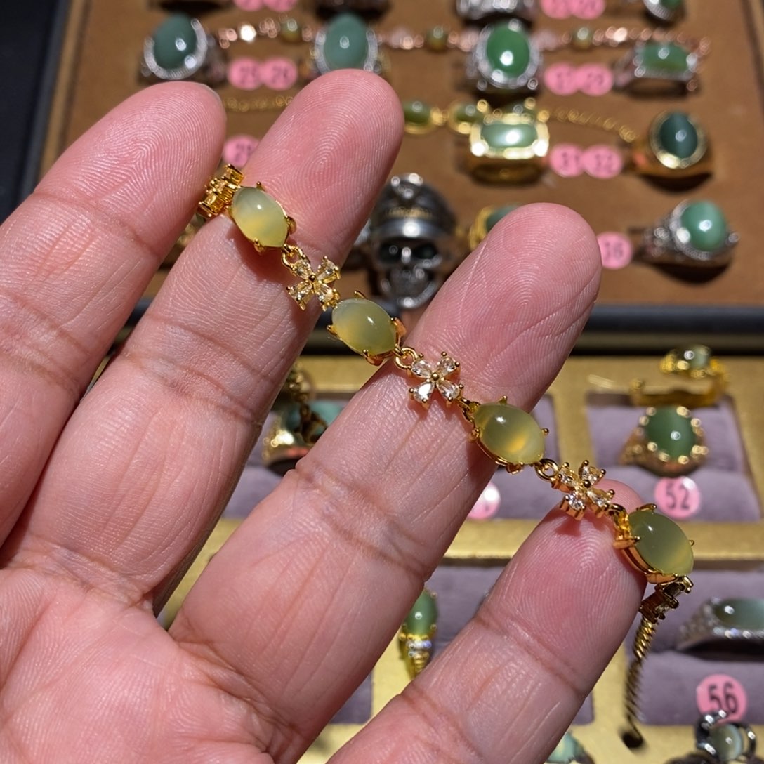 和田玉（碧玉）手链未镶嵌宁**远