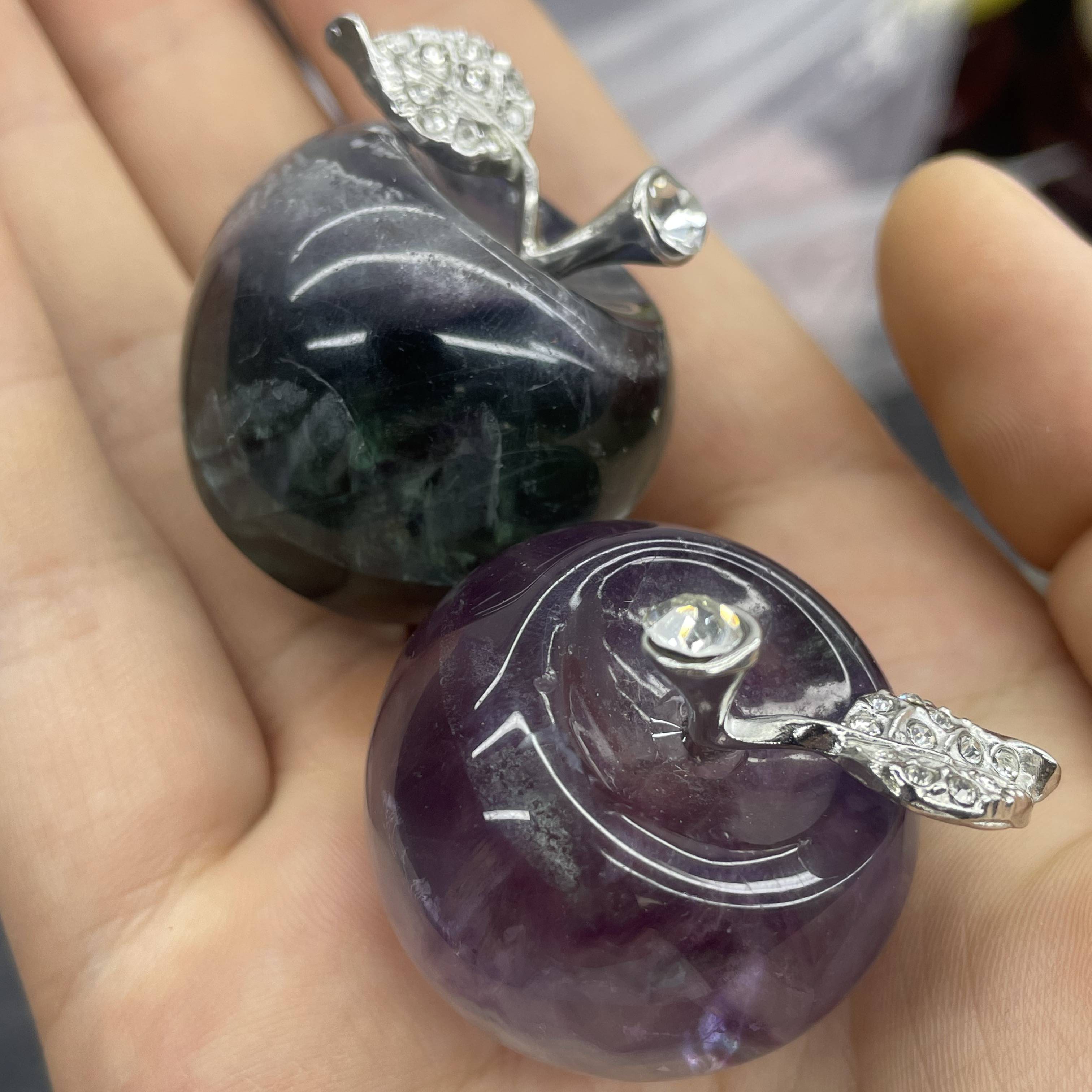 天然水晶苹果圣诞节情人节个性礼品桌面摆件