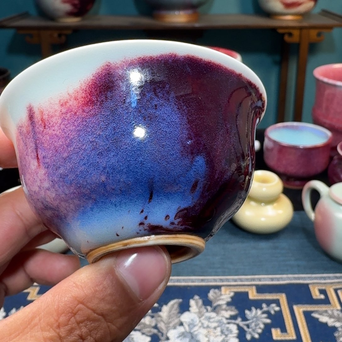 天***罡杯子陶入窑一色出窑万彩