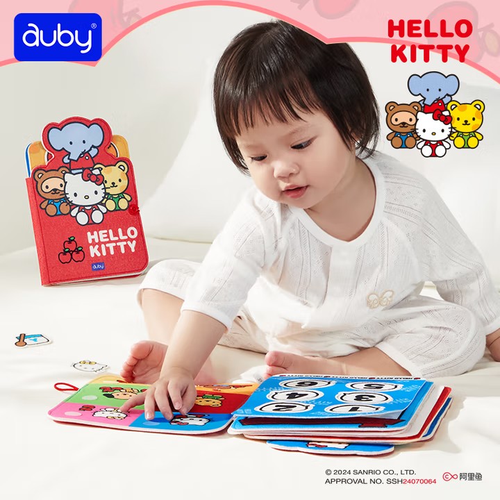 澳贝凯蒂猫早教认知安静书撕撕书婴儿可啃咬宝宝粘贴早教启蒙玩具
