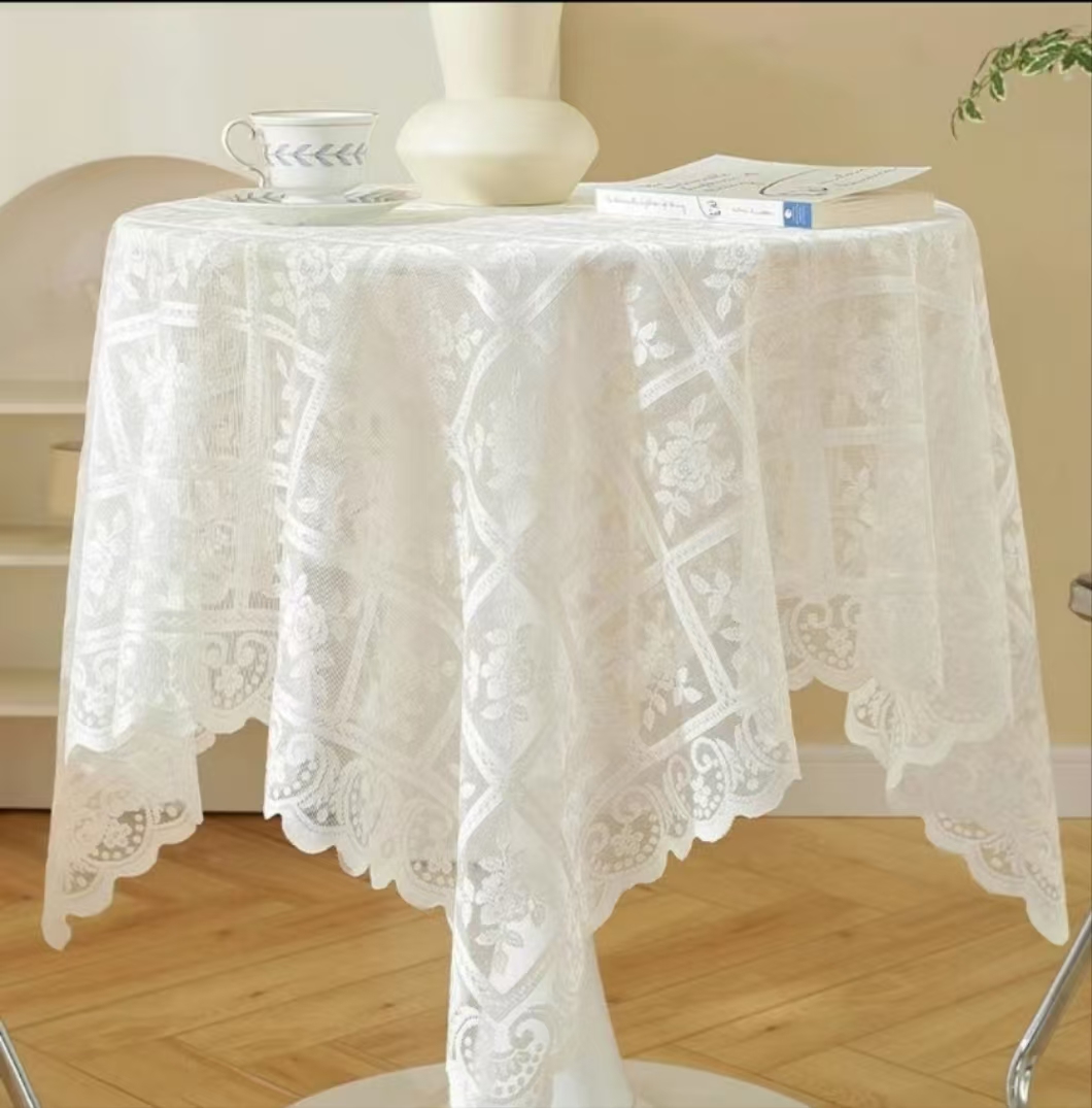 60*6090*90玫瑰花蕾丝盖布  空调冰箱 微波炉 电视机 床头柜 通用