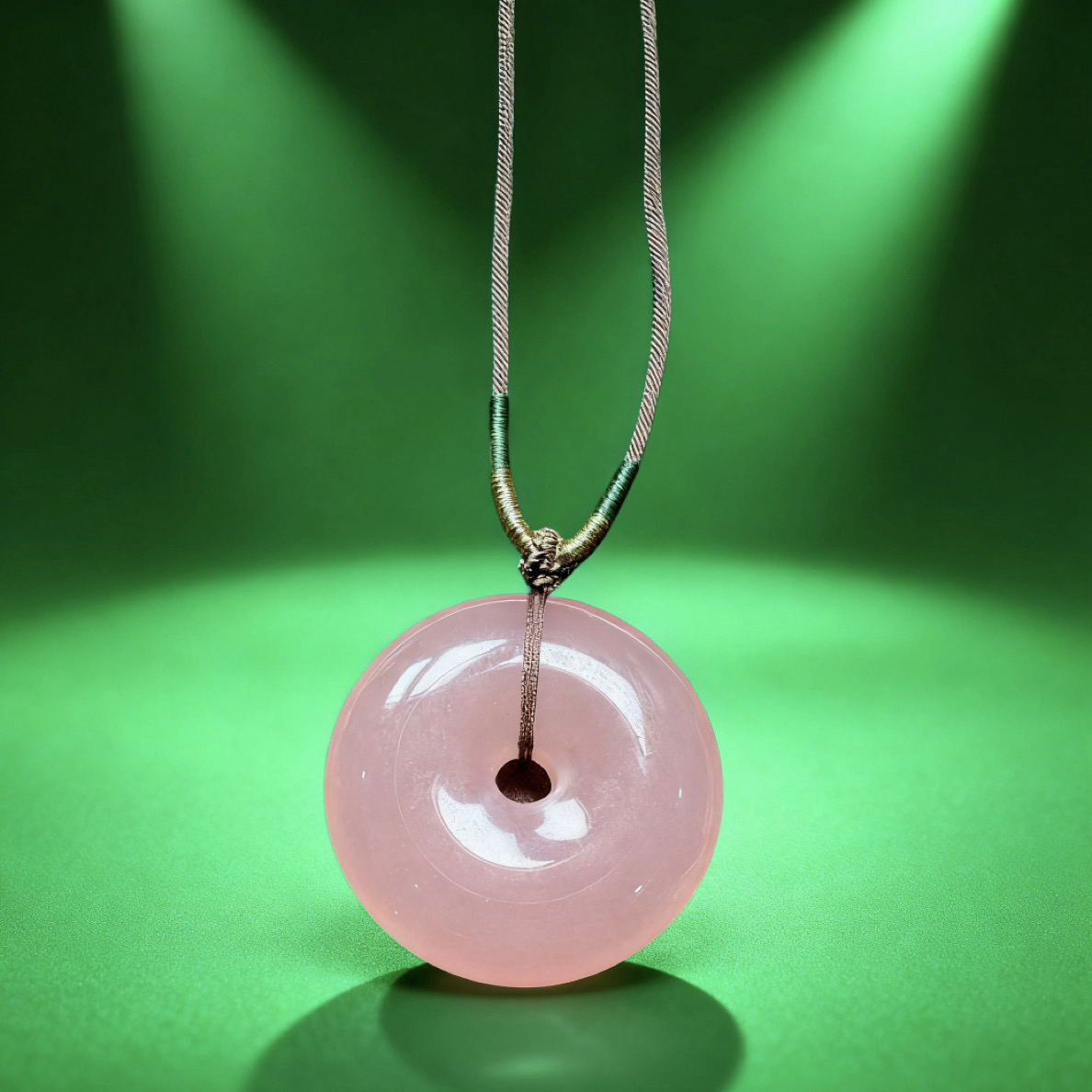 高级粉平安扣吊坠   A156-CMT-2A