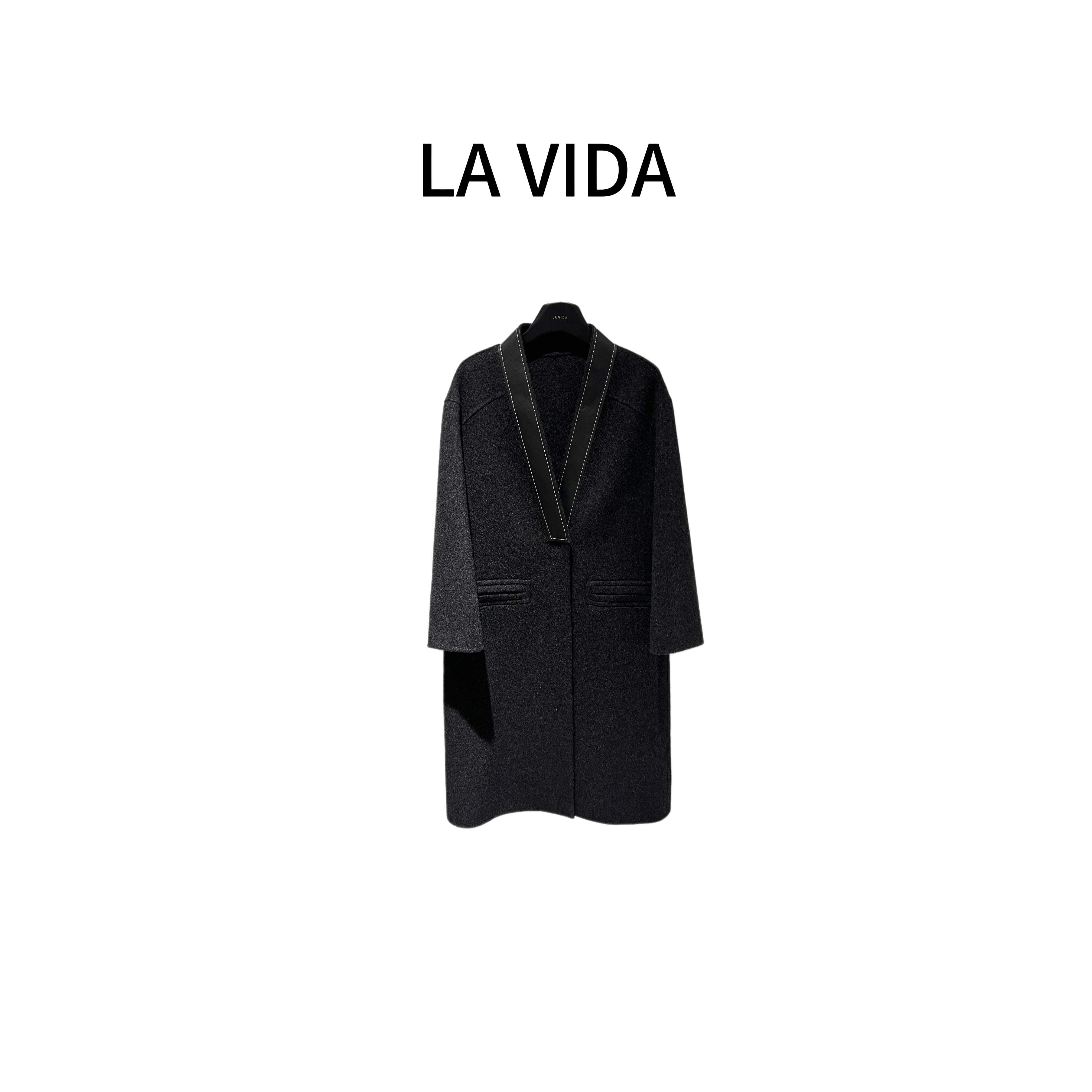 -LA VIDA-拼接无领大衣