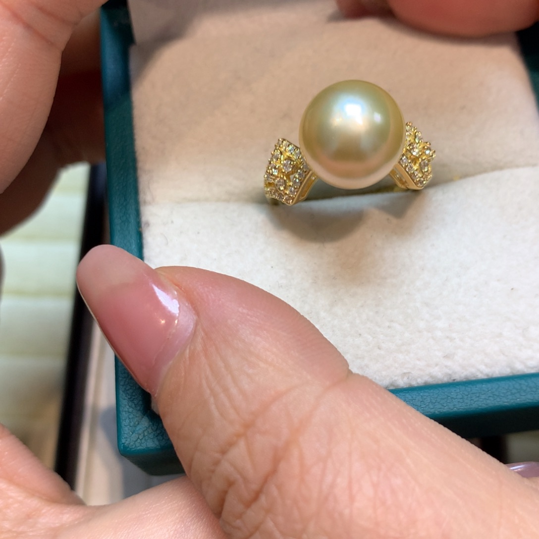 海水珍珠戒指银S925镶嵌