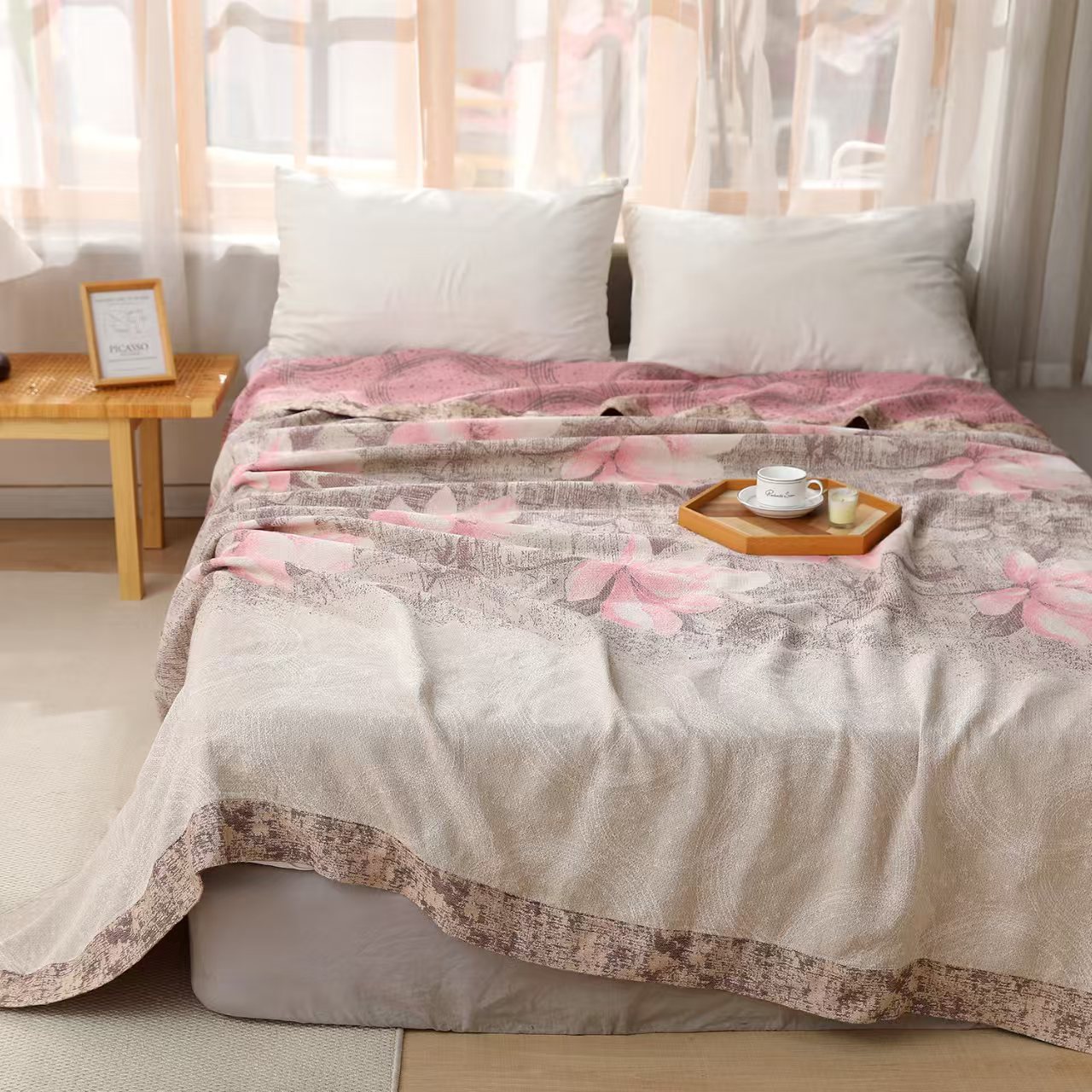 【尘香】高端定制原生罗布麻舒适透气多功能床盖2.3/2.5可机洗