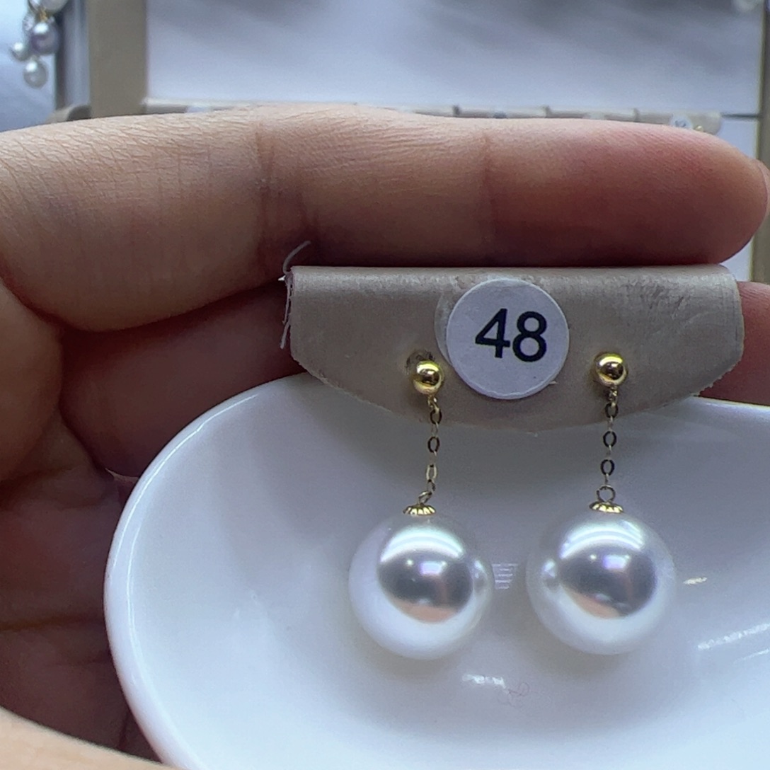 淡水珍珠耳饰18K金镶嵌