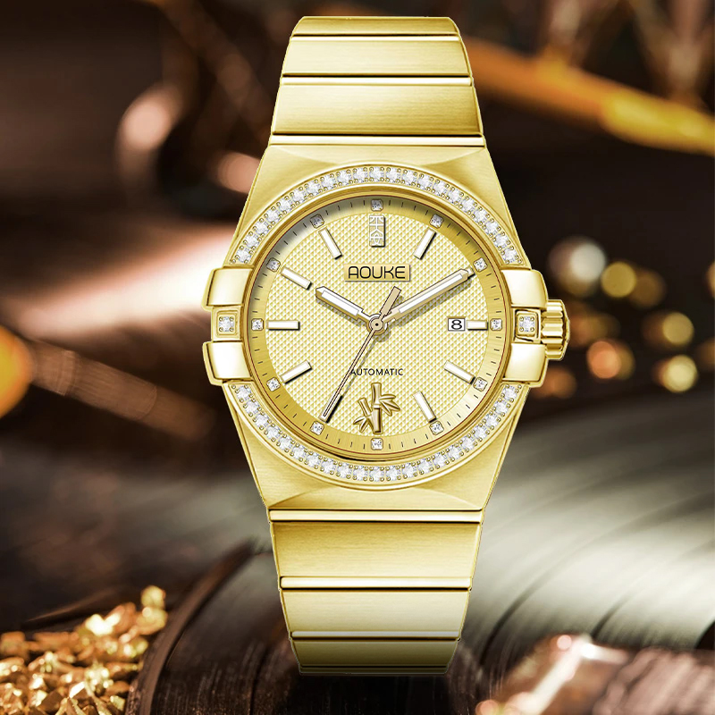 AOUKE/奥刻新款金竹系列全自动男士腕表kk7600