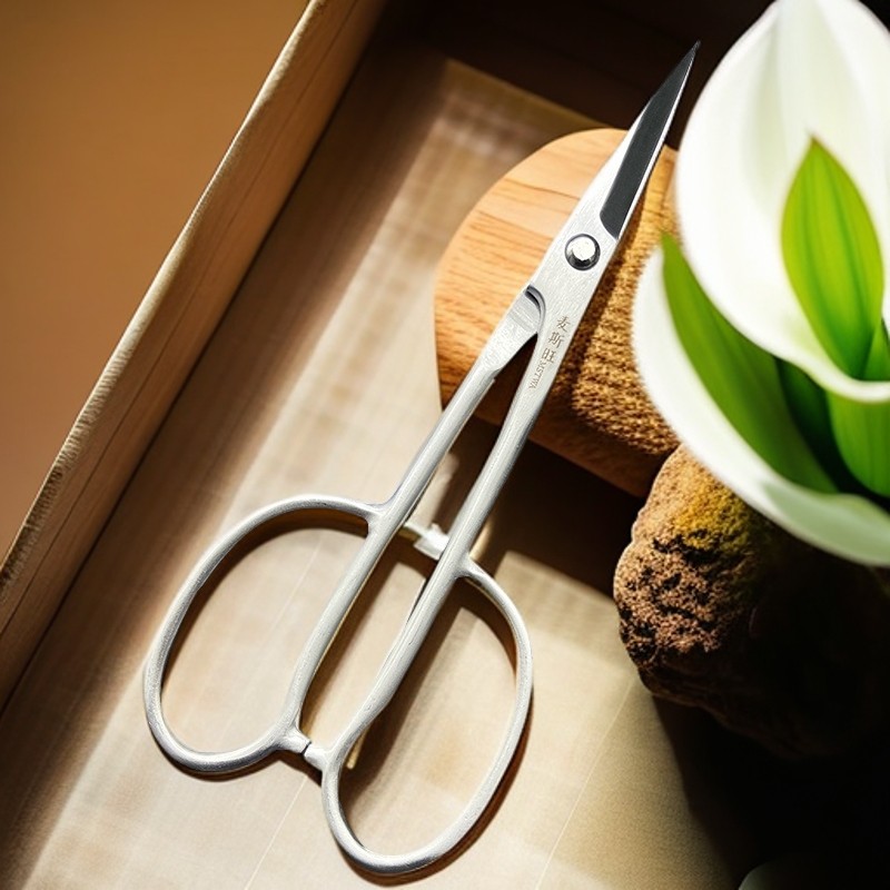 麦斯旺不锈钢210mm叶芽剪防夹手设计岗恒206同款叶芽盆栽花艺剪