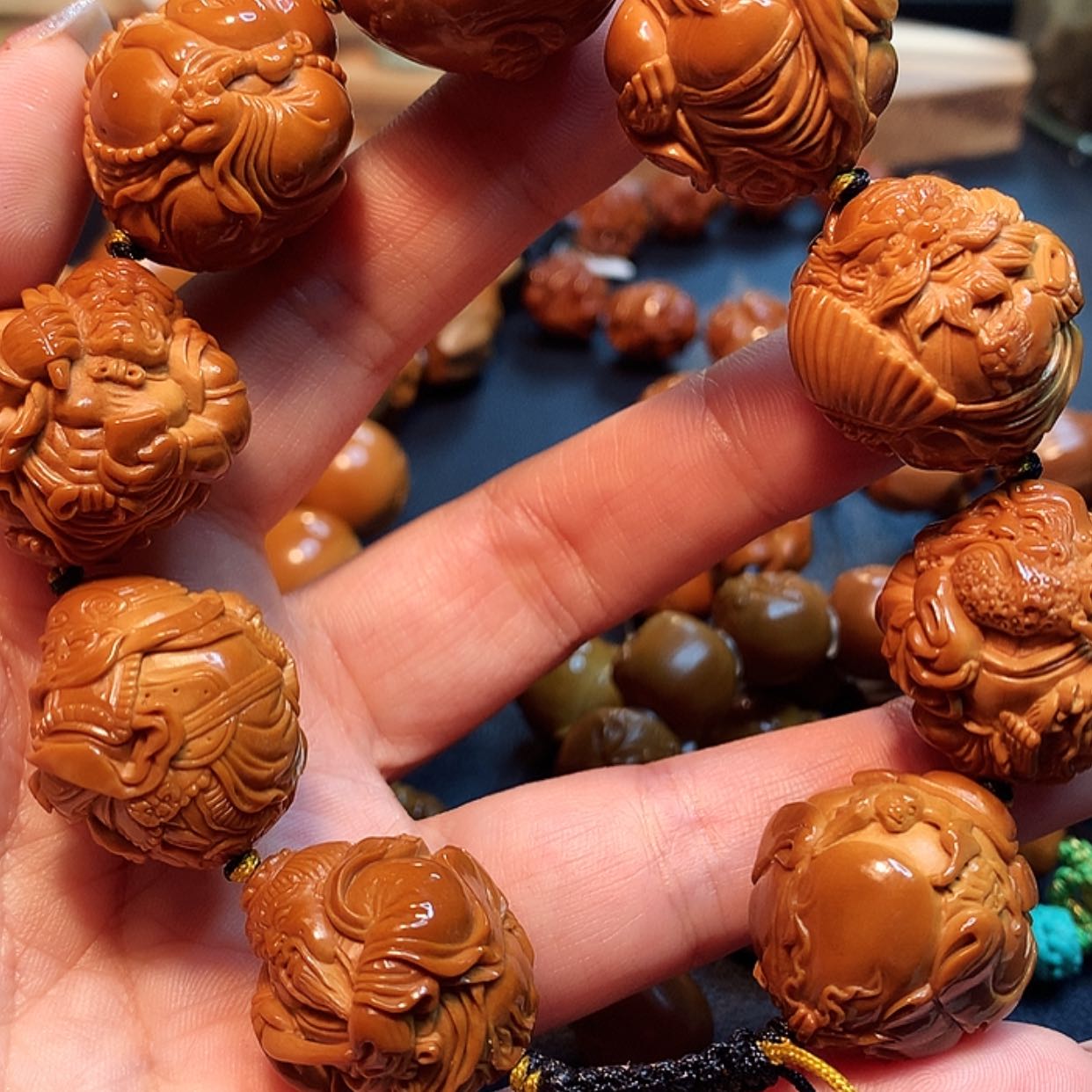 【闪购商品】橄榄核手串/手链苍**光橄榄雕