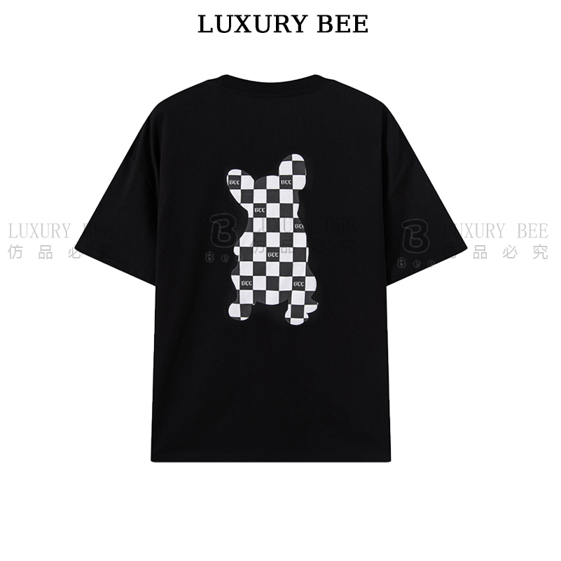 Luxury BEE 3D立体【棋盘格法斗犬】2024限定重磅100棉男女T恤