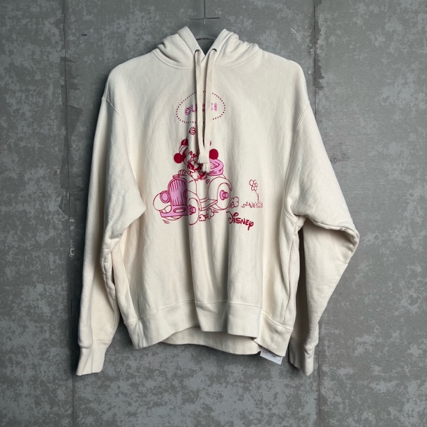 99新 GUCCI/古驰 S*1/米色米奇迪士尼联名款连帽卫衣帽衫/18318