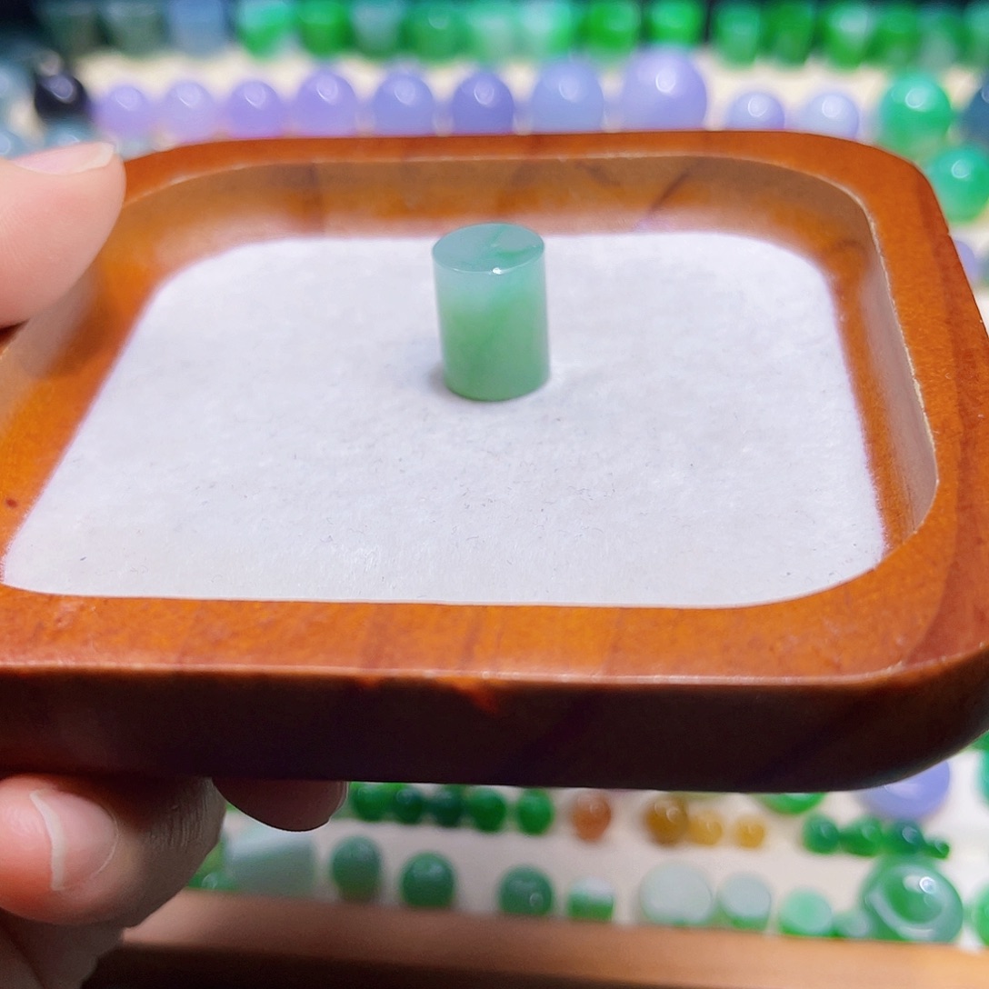 翡翠散珠天然缅甸翡翠桶珠11mm*14mm