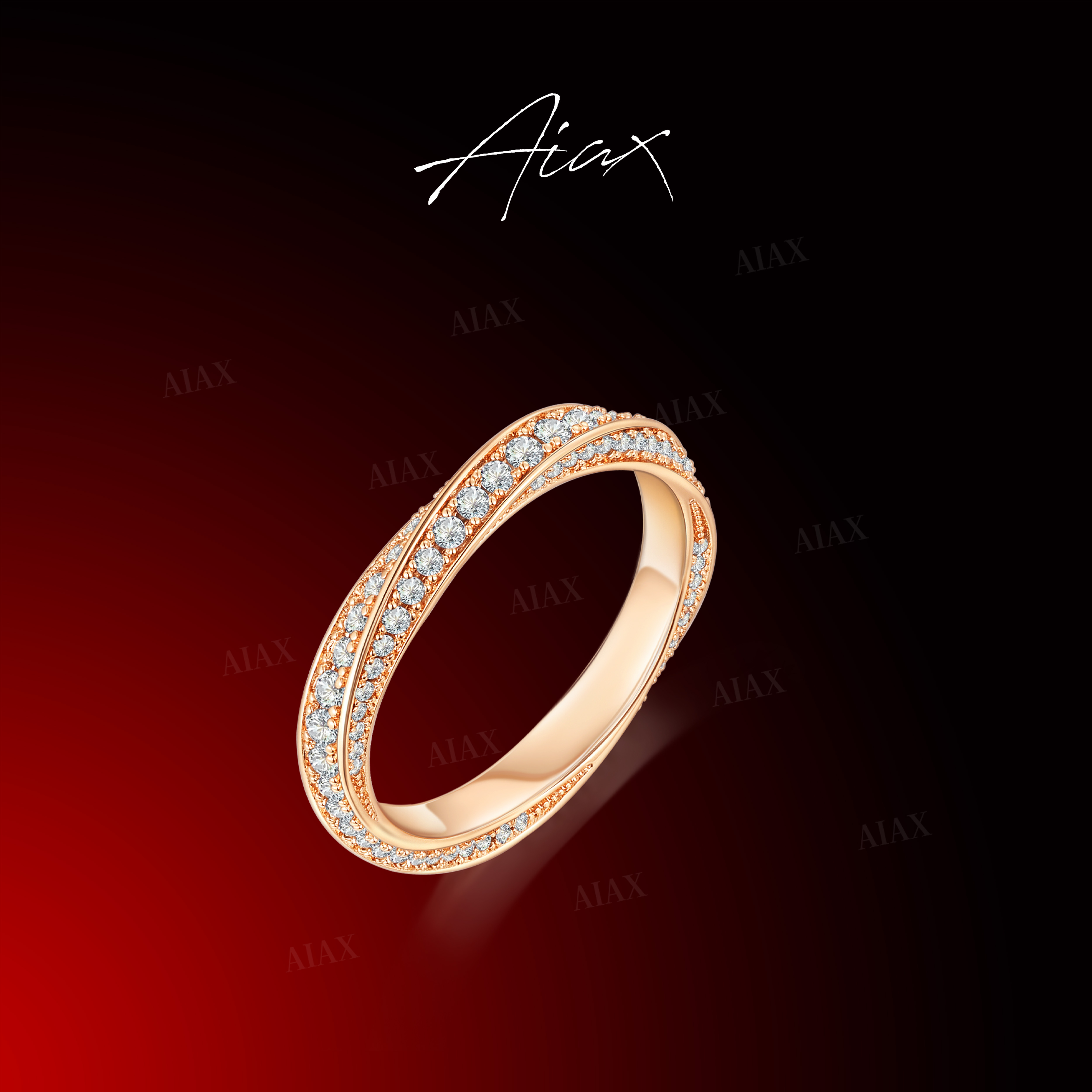 AIAX 镀K金 五一新品轻奢首饰精致小众高级感扭花戒指女款TSS7973