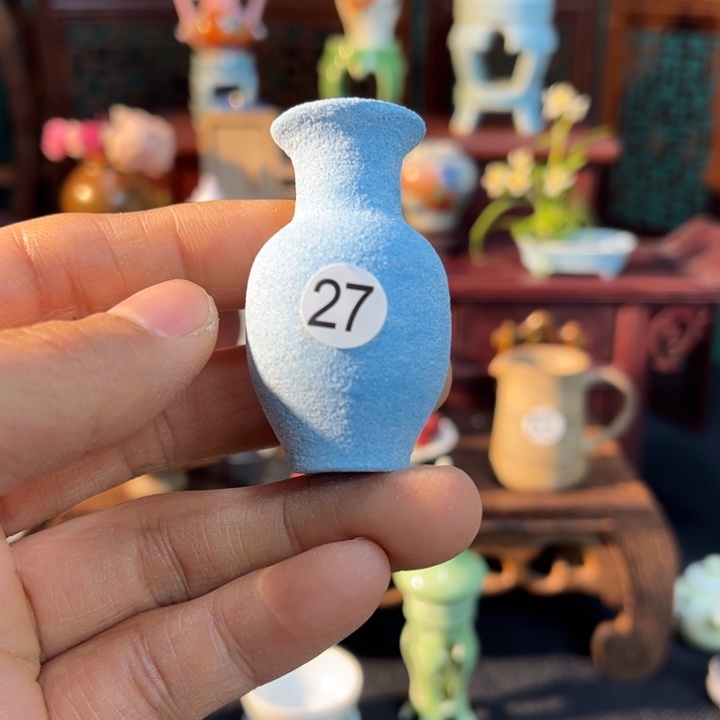 摆件微陶老王迷你花瓶