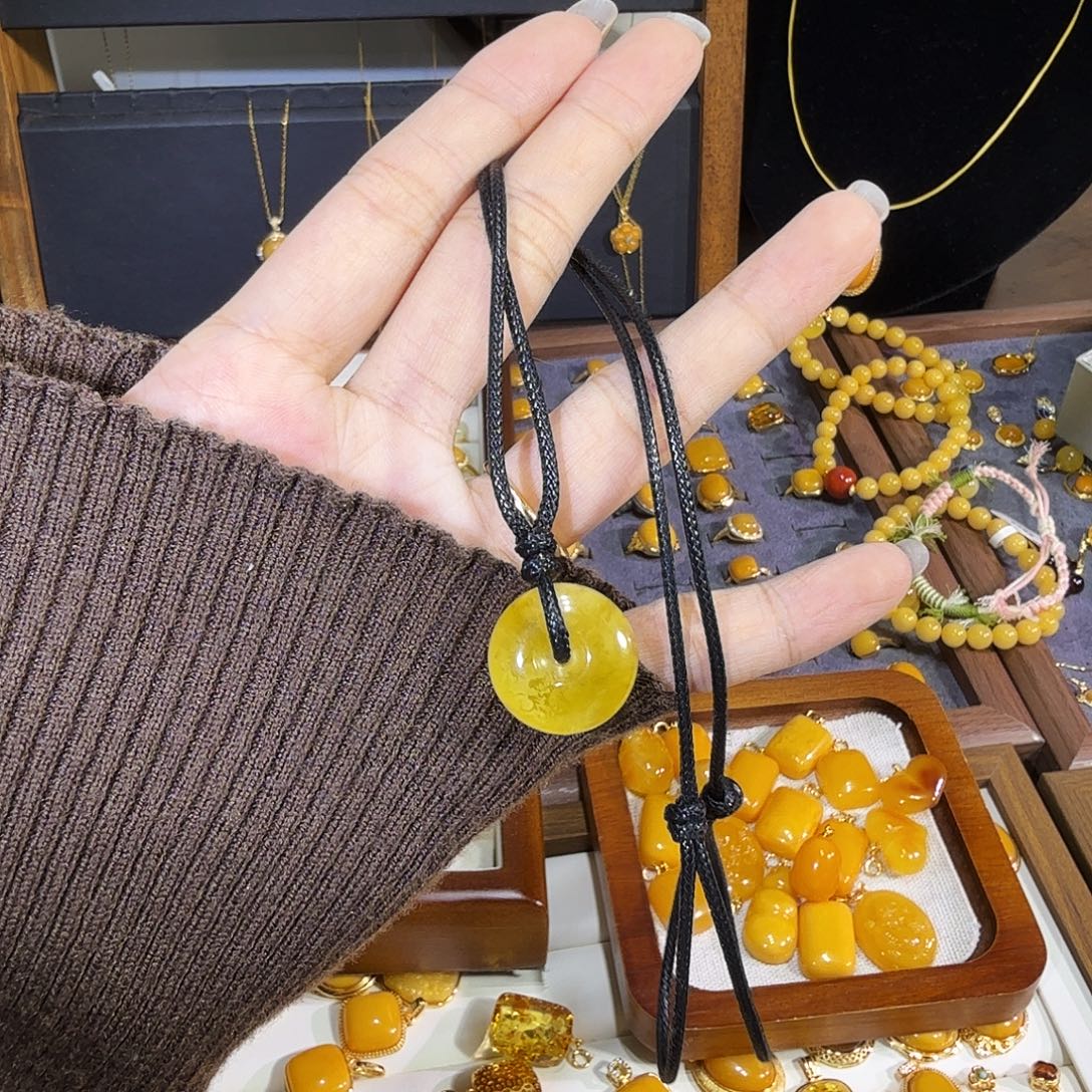 蜜蜡未镶嵌颈饰蜜蜡毛衣链