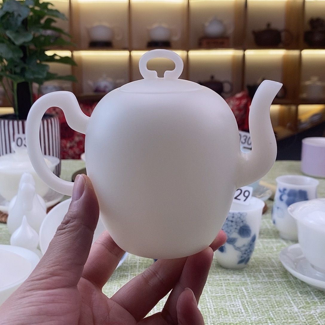 德化陶瓷璞玉素烧美人肩瑕疵230ml