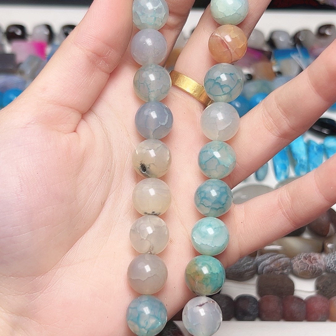 玛瑙/玉髓未镶嵌珠宝半成品c60 12m 龙鳞纹玛瑙