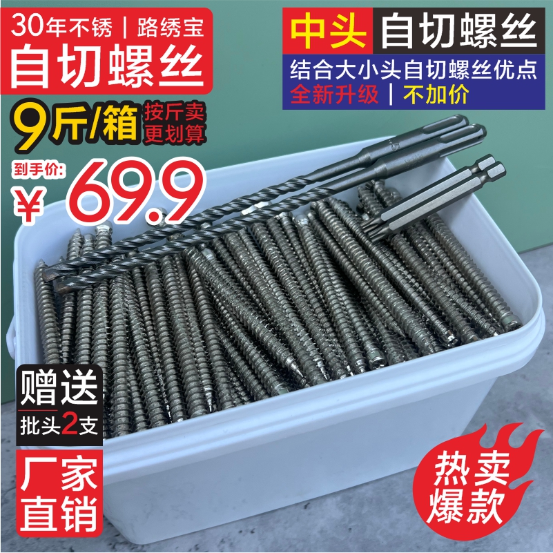 中头自切螺丝欧标足尺自切螺丝路锈宝钻头自切螺丝防锈安装