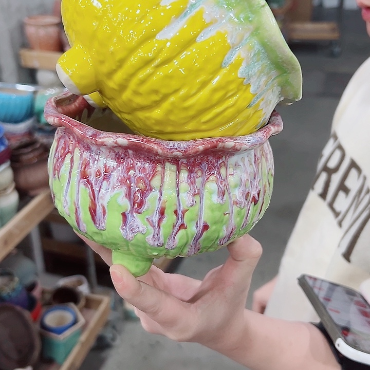 有孔.凑满10元发货多肉陶瓷花盆！