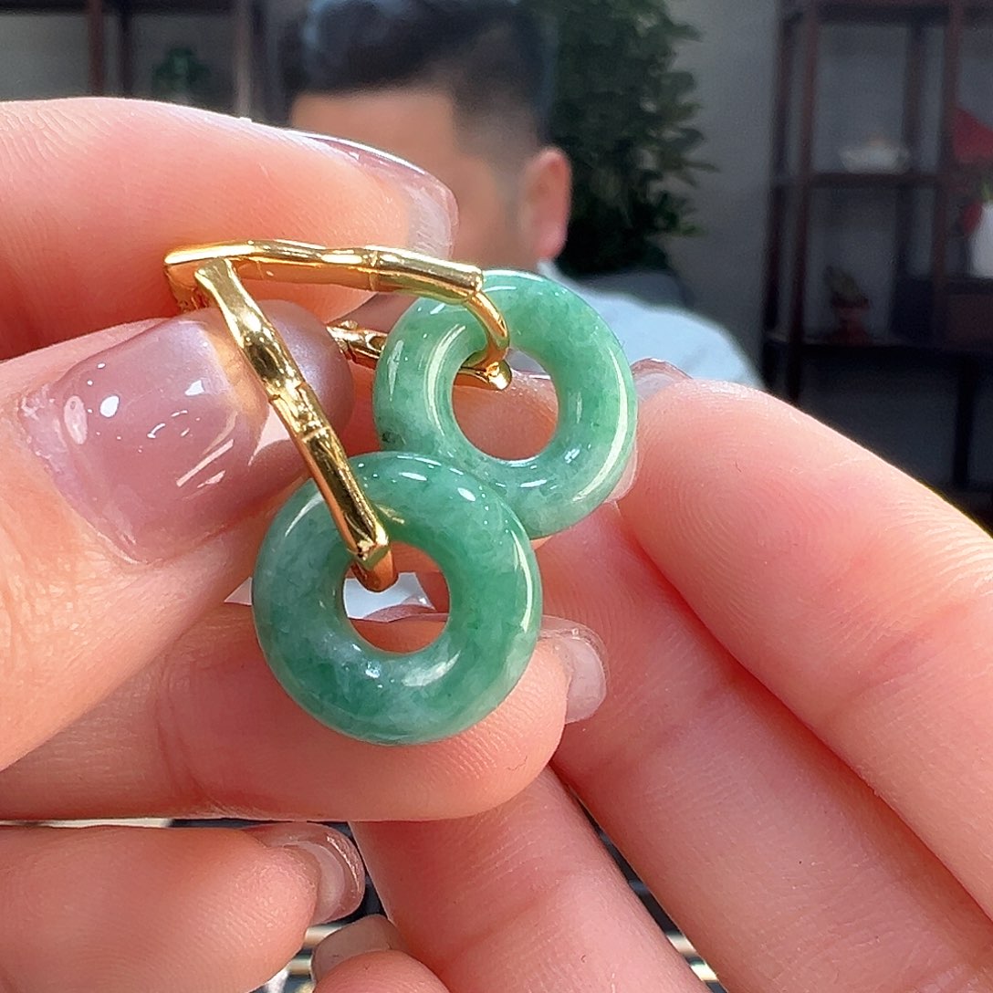 翡翠耳饰银S925镶嵌耳环2