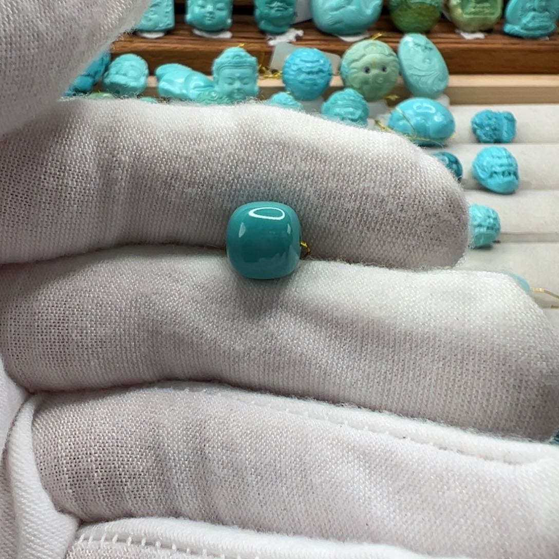 绿松石未镶嵌老型珠8.8mm